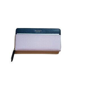 Kate Spade Cameron Lavender  Large Continental Leather Zip Around Wallet NWT!